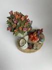 Vintage Teapot Teacup Fruit Basket Vase With Flowers Detailed Oval Candle Topper — photo 7