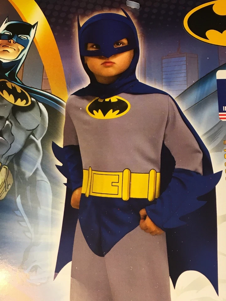 NUEVO CON ETIQUETAS Disfraz BATMAN Niño Pequeño Talla 2-4 para Máscara Azul/Gris Rubíes de 1-2 Años Foto 3 de 4