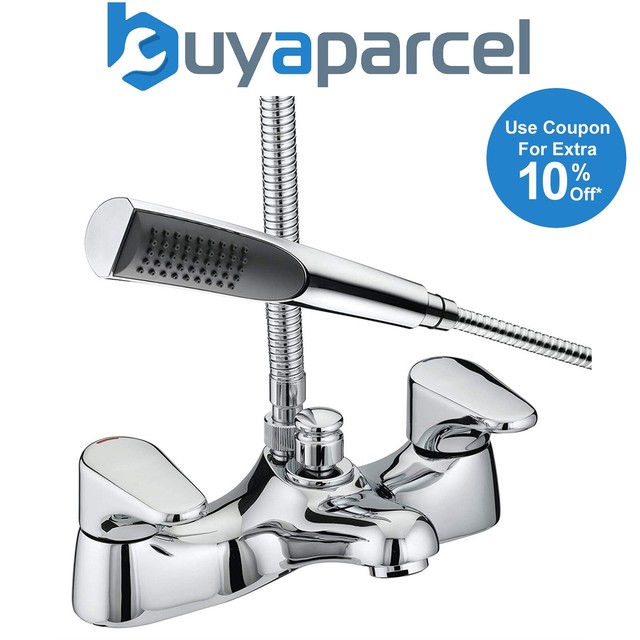 Bristan Ju BSM C Plated Jute Bath Shower Mixer 150mm Hose Handset