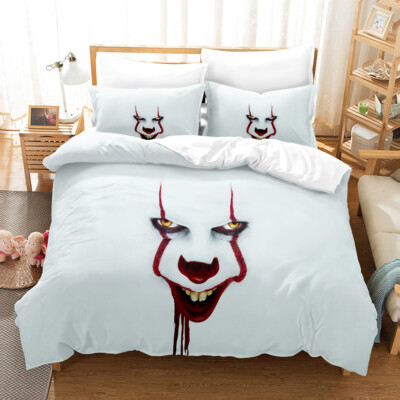 Clown Pennywise Bettwäsche Set 13 Kissenbezüge80x80 Anpassbar Bettbezug 135x200