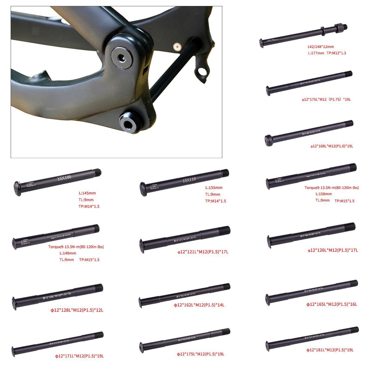 12mm 14mm 15mm Derailleur Adapter Thru Axle Rear Hub Conversion