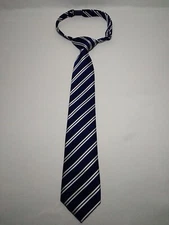 PLACE EST. 1989 - Blue Striped - Size 4-7 Boys Clip-On Neck Tie!