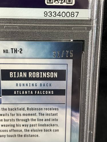 *WOW* (POP 1) 2023 Rookies & Stars Bijan Robinson Thrillers Pandora #TH2 PSA 10 - Picture 3 of 3