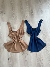 Abercrombie And Fitch Tank Top Satin Sleeveless Scoop Neck Sz. M Set of 2