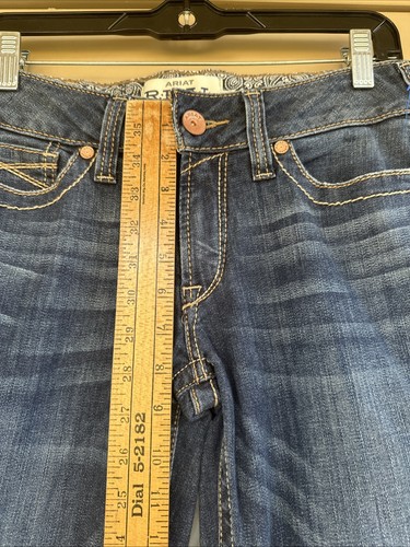 Ariat Real Denim Jeans Womens 28R Perfect Rise Rosa Boot Cut Dark Wash Stretch - Picture 3 of 9