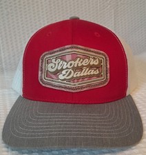 Strokers Dallas Red White Gray Trucker Hat Le...