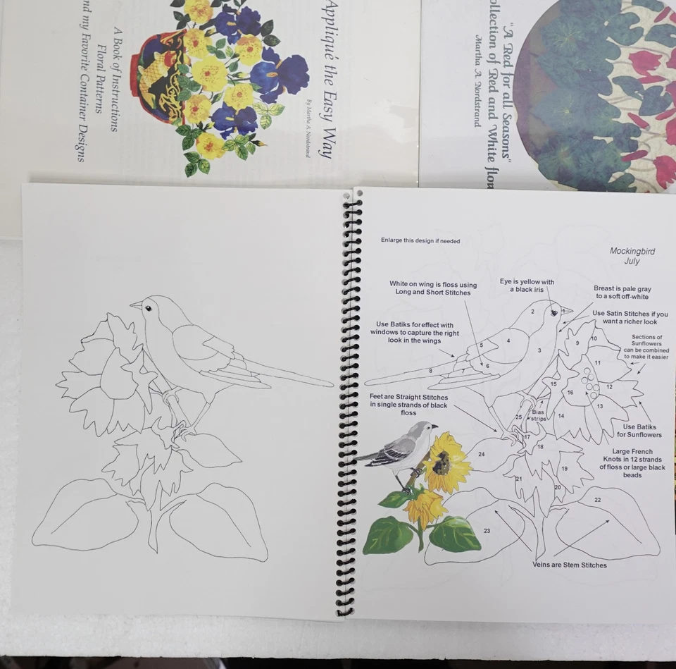 Lot 4 Quilting Applique Pattern Books Martha A. Nordstrand Hola Mola Spiral - Image 2 of 4