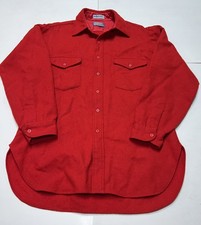 Vintage Pendleton Outdoorsman Wool Shirt Jacket Red USA Made 50s 60s Mens