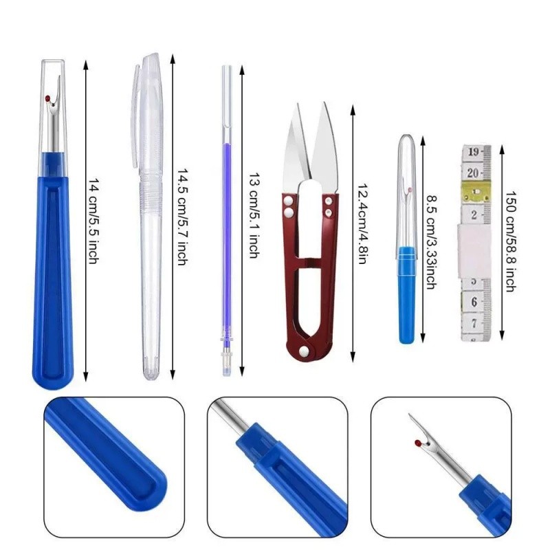 All-in-One Sewing Kit 20 Colorful Quilting Clips + Basic Sewing Tools ...