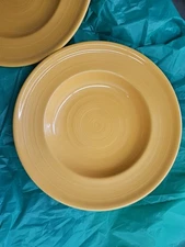 Tuxton China Yellow Circles 12" Diameter Serving Bowl Set Of 2 Pre-owned 
