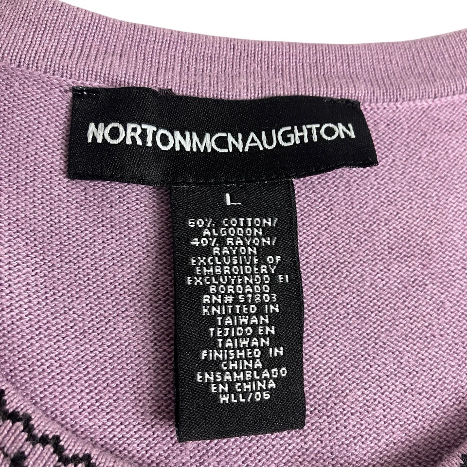 Cárdigan Suéter Vintage Norton Mcnaughton L Púrpura Bordado Preppy Y2K Años 90 Foto 4 de 4
