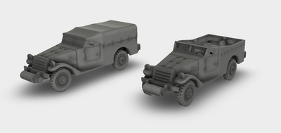 M3 White Scout Car Aufklärungsfahrzeug USA WW2 Bausatz 3D Druck 1:87 -  1:24