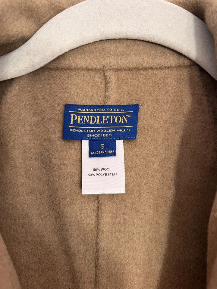 Chaqueta Blazer Vintage Pendleton Mujer S Lana Marrón Camel Imperfección  Foto 2 de 4