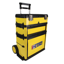 Duratool Heavy Duty 3 Section Rolling Tool Chest Box Organiser Trolley Storage