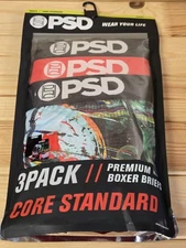 PSD 3 Pack Core Standard Premium Boxer Briefs Men's SMALL (28-30)