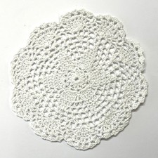 Crochet Cotton Round Doily 20cm - White