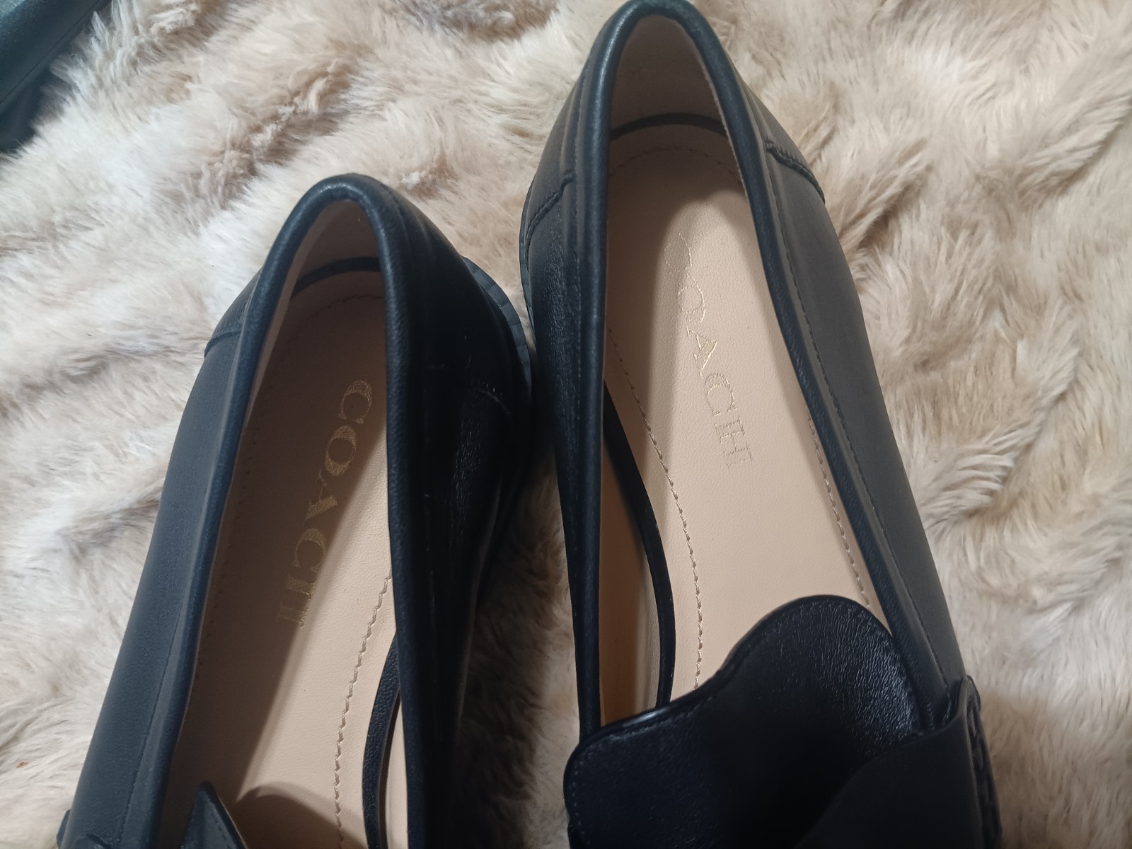 black Coach Leah platform lug sole loafers Size 39.5 thumbnail 8