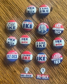 Vintage IKE DWIGHT EISENHOWER PINS Pinback Lot Of 16