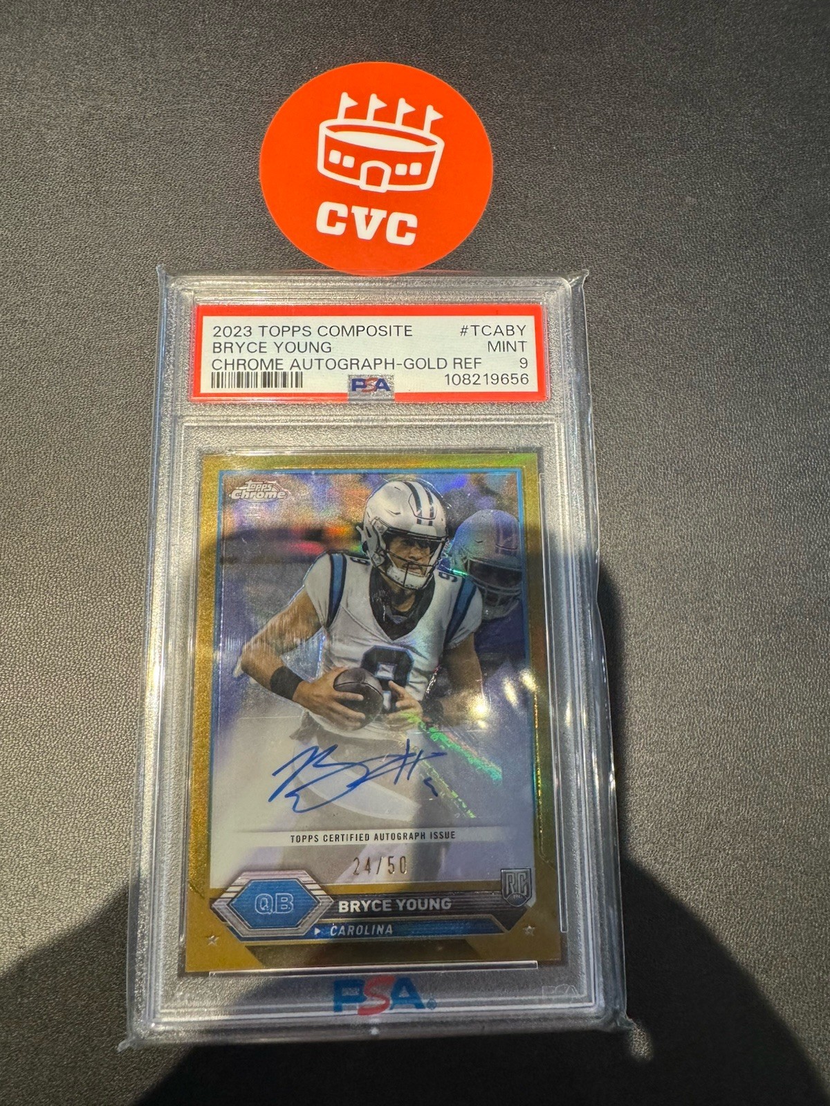 Bryce Young Auto /50 TRUE Gold Refractor 2023 Topps Composite Chrome PSA 9