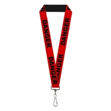 Buckle-Down Lanyard Danger Text Red Black