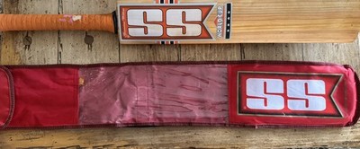 Vintage SS Sunridges Cricket Bat with Bag Genuine Willow Orange World Cup 