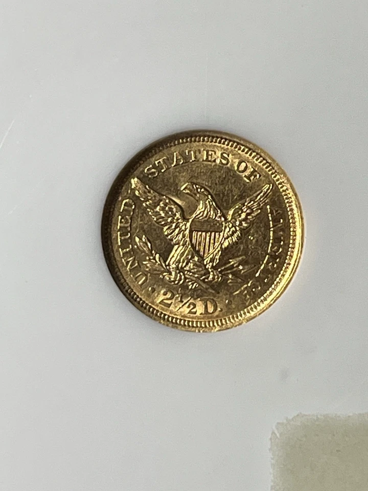 1852 GOLD $2.50 LIBERTY Head Eagle NGC AU58. - Image 4 of 4