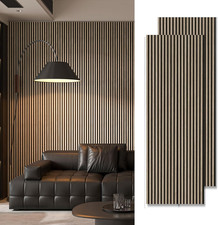 2-Pack 94.5" X 24" Acoustic Wood Panels for Wall, Soundproof Wood Slat Panel for