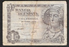 1 Peseta 1948 Circulated Banknote - Spain - El Banco De Espana