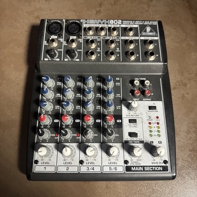 Behringer XENYX 802  8 Channel Audio Mixer 2 Bus Mixer No Power Cord  UNTESTED