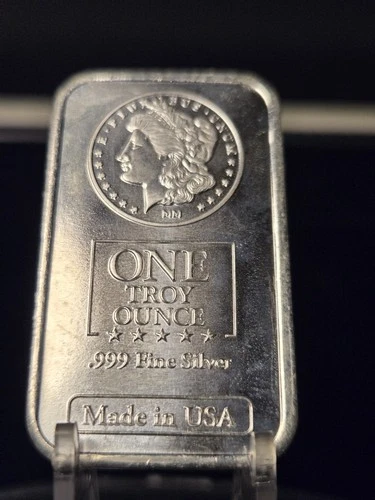One Troy Ounce New Fine Silver .999 Morgan Bar