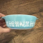 PYREX Butterprint Blue Milk Glass Mixing Bowl 471 Rooster Farm MCM