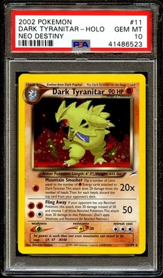 PSA 10 GEM MINT Dark Tyranitar 11/105 HOLO Neo Destiny RARE