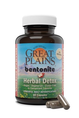 Yerba Prima Bentonite Clay Plus Herbal Detox - 60 Veggie Capsules - Natural C...