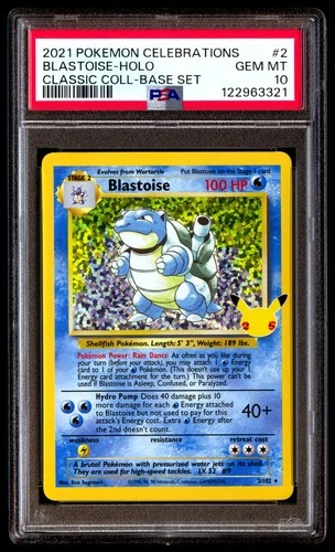 PSA 10 Blastoise Holo 2 Pokemon Celebrations Classic Collection 2021 Base Set