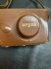 Vintage Argus C-Four 35mm Camera With 50mm f/2.8 Cintar Lens And Leather Case