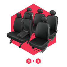 Autositzbezüge Universal Schonbezüge für Hyundai H-1 (99- ) Schwarz 6-Sitze BUS