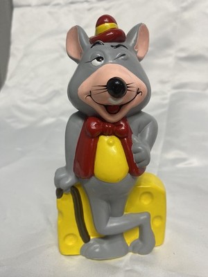 1985 Chuck-E-Cheese Pizza Winking Mouse Coin Penny Piggy Bank Figurine 6.5''