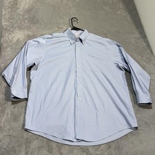 Brooks Brothers Shirt Mens 17.5 34 Blue Madison Fit Non Iron Supima Cotton