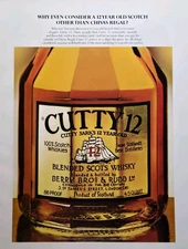 Cutty 12 Scotch Whisky Blended Scots' Whisky 12 Years Old Print Ad 1977