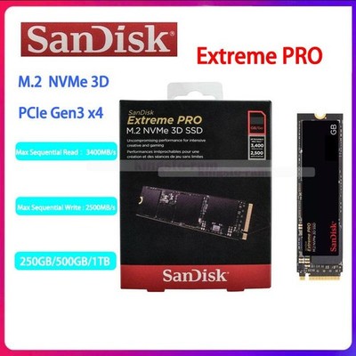 SanDisk Extreme PRO M.2 NVMe 3D SSD 250GB 500GB 1TB 2TB für Laptop / Desktop