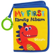 Urban Kiddy Baby's My First Family Album Soft Cloth Photo Book Dinosaur Gift Set