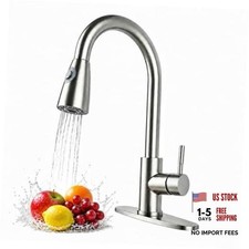 Kitchen Faucet with Pull Down Sprayer High Arc Single Handle Brushed Nickel