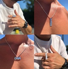 Personalized Custom Name Necklace Men Customized Pendant Chain Jewelry Gift