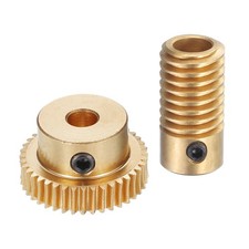 Worm Gear Set 6mm Wheel Shaft Brass 0.5M 40:1 Reduction Rate Drive Gear Box
