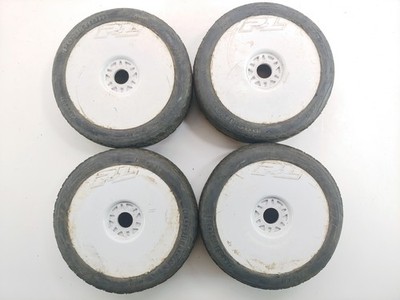 HEAVY WEAR: 4x AKA Positron 1/8 Buggy Tires on 17mm Hex Wheels Used Worn