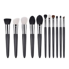 11Pcs Makeup Brush Set Goat Hair Wooden Handle Durable Women Cosmetics Tools