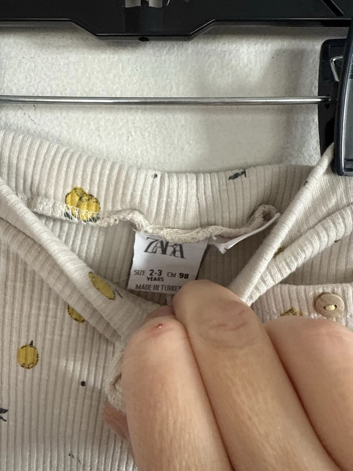 Брюки эластичные Zara Baby Girl ребристые лимонные без застежек, размер 2/3 Y - Изображение 3 из 4