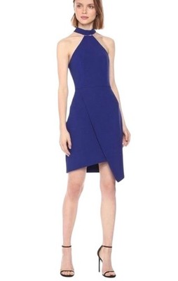 bcbg navy halter dress BCBG Maxazria Stretch Halter V-Neck Dress Size Medium