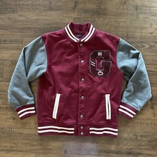 Kids Gap Boys Varsity Jacket Letterman Fall Winter Snap Retro Youth Size XL/ 12