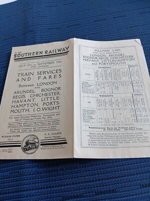 Southern Railway 1932 Train Services and Fares Brochure Vintage Advertising